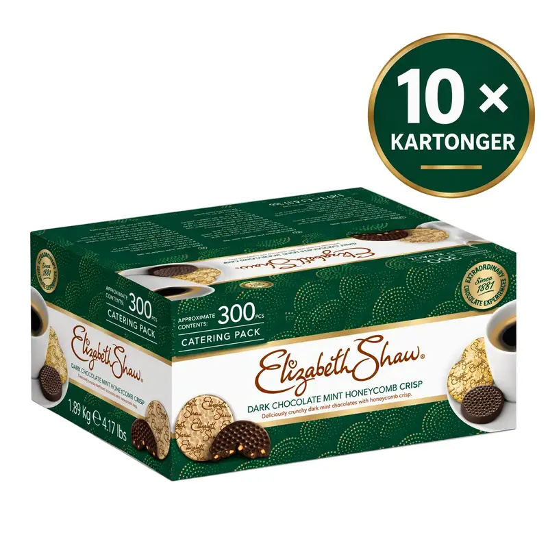 10 kartonger - Elizabeth Shaw Mint Crisp Mörk Choklad 300 st