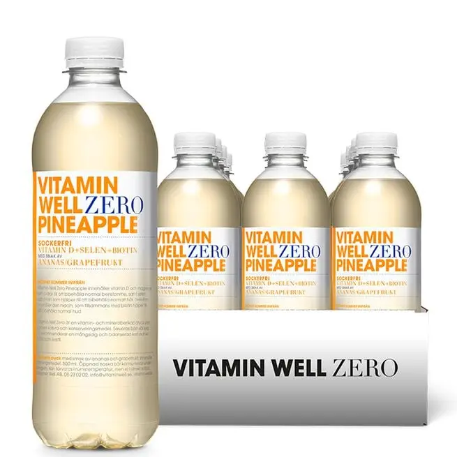 12 x Vitamin Well Zero Vitamindryck 500 ml