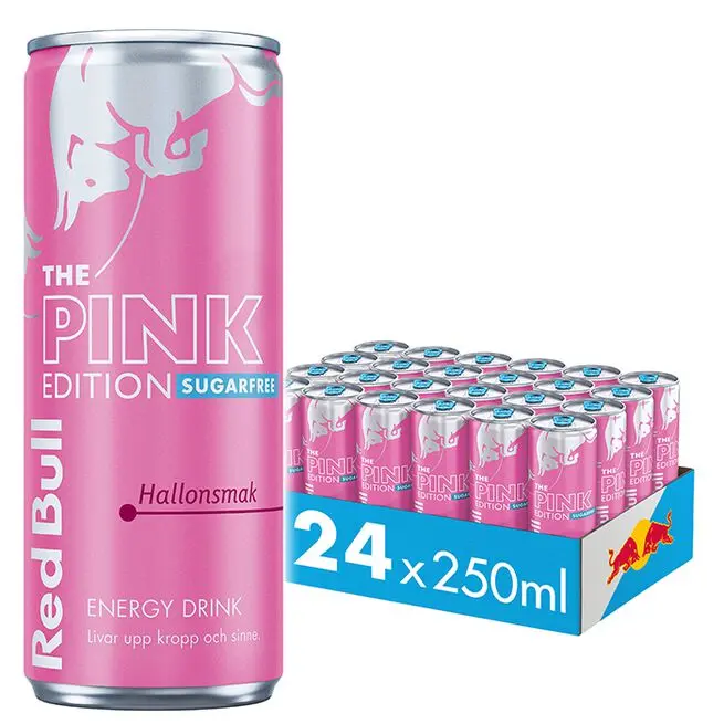 24 x Red Bull Energidryck, 250 ml, Sockerfri pink Edition