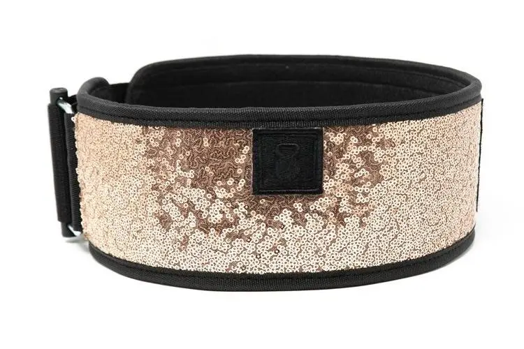 2POOD Classy Bling Rose Gold Straight Weightlifting Belt