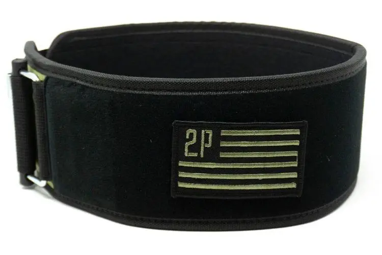 2POOD Green Velcro Patch Straight Weightlifting Belt