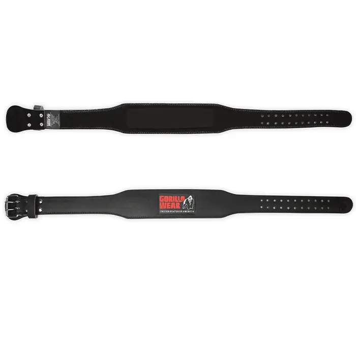 4 Inch Vadderat Lyftarbälte Läder Svart/Röd