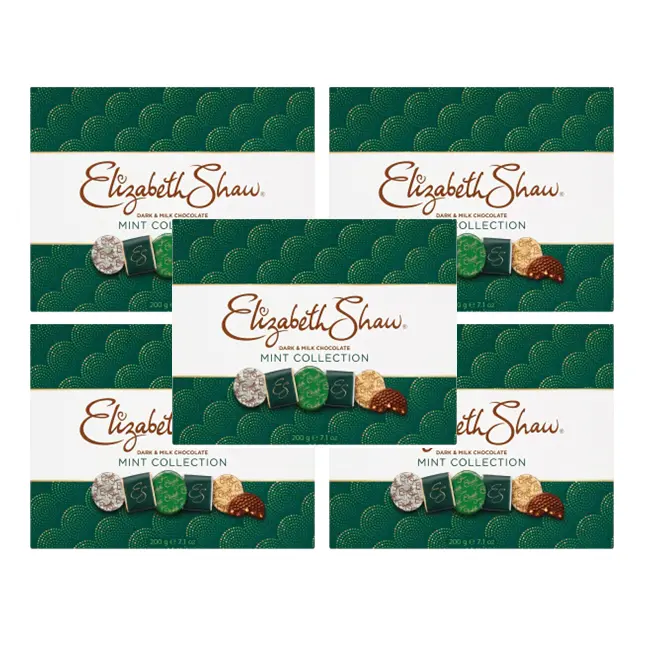 5 Askar - Mint Collection, 200g, Elizabeth Shaw - Lyxig Mintchoklad i Elegant Presentask