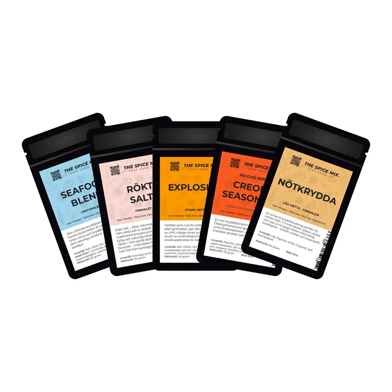 5-pack HET – Kryddpaket från mild till extrem hetta