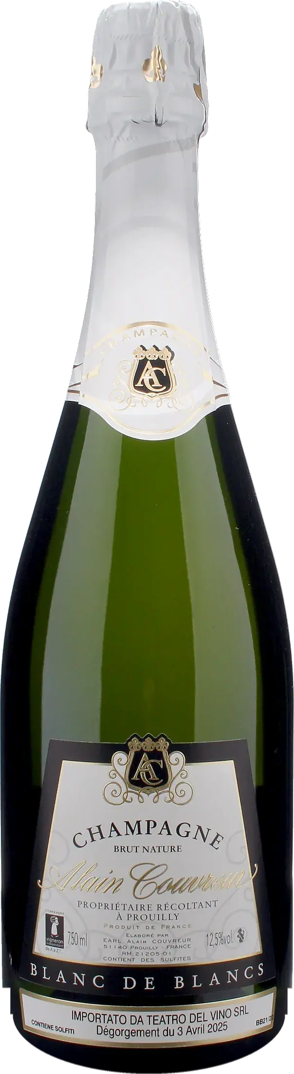 Alain Couvreur Champagne Blanc De Blancs Brut Nature
