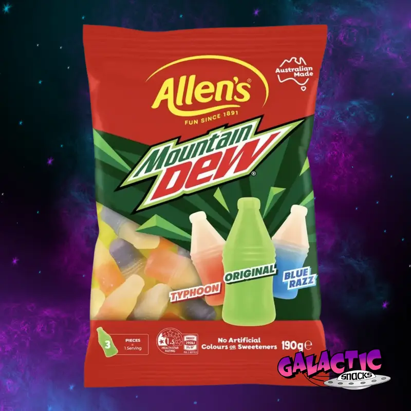 Allen's Mountain Dew Bottles (Australia) - 190 g