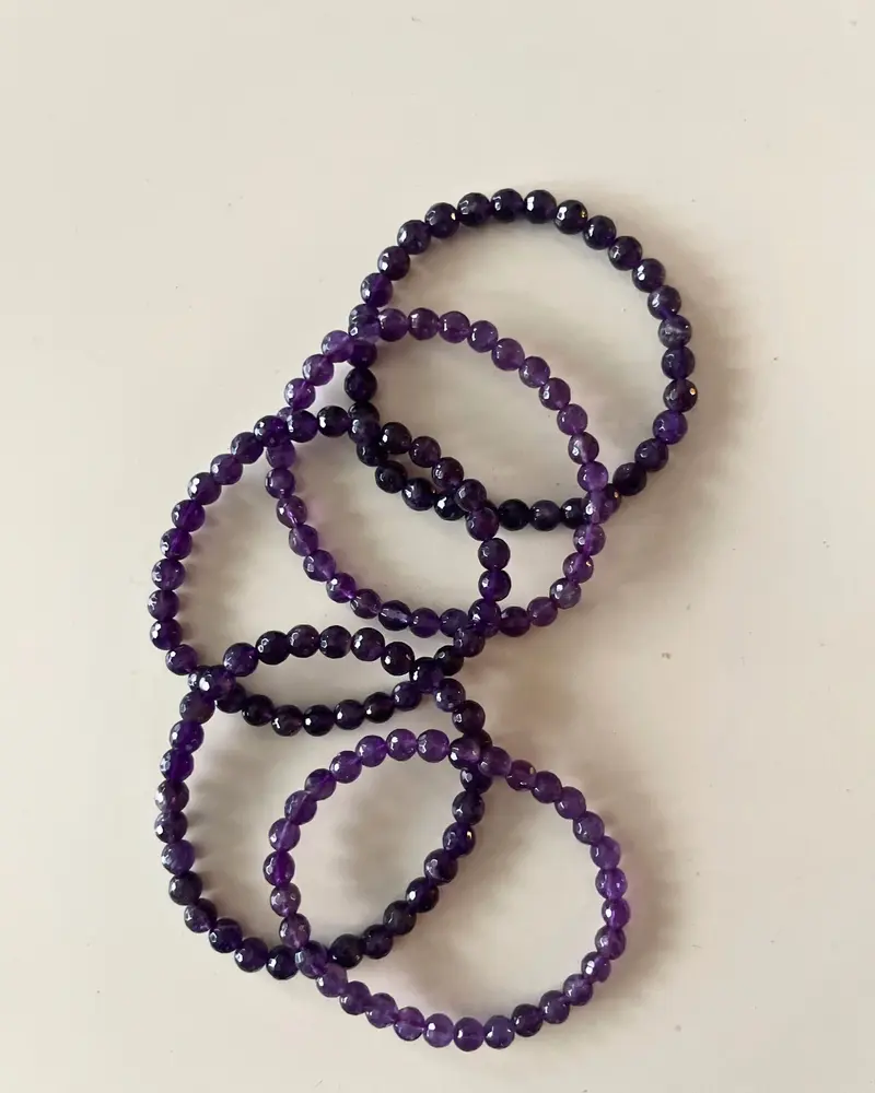 Armband - Ametist (Facettslipade pärlor)