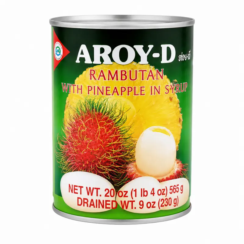 "Aroy-D" Rambutan med Ananas i Sirap 565g