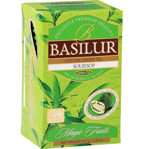 Basilur grönt te med smak av graviola - Tepåsar 25x2g