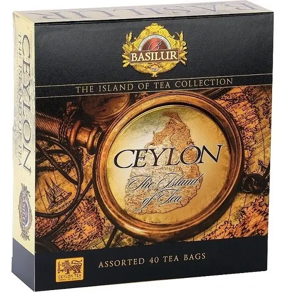 Basilur Island of Tea Selection – Presentförpackning med 4 Ceylon-teer, 40 påsar