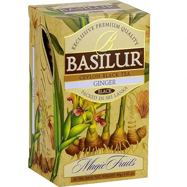 Basilur svart te med ingefära - Tepåsar 25x2g