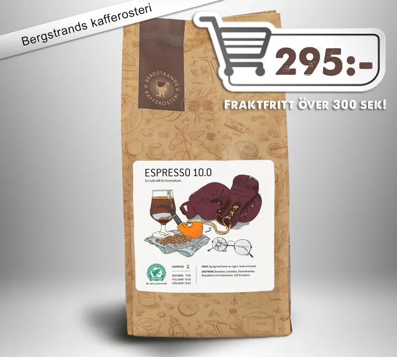 Bergstrands Espresso 10.0 Slowroast,  Elegant arabicablandning för finsmakaren, 1000g