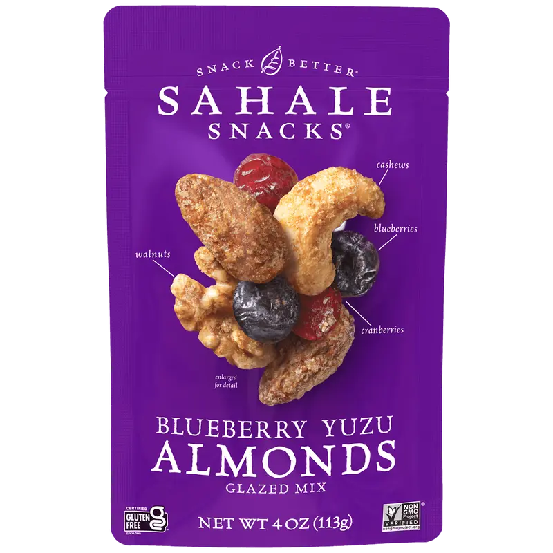 Blueberry Yuzu Almonds Glazed Mix Nut Blend 4 oz. Pouch