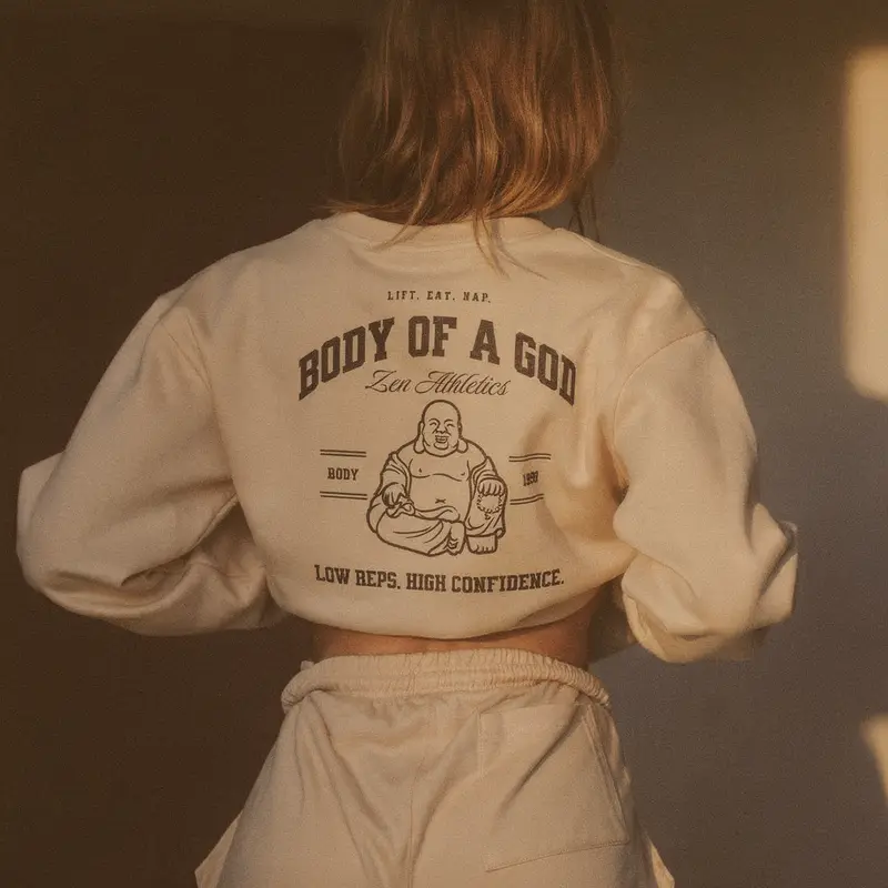 Body Of A God Beige Sweatshirt