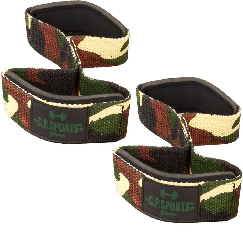 C.P. Sports Figure 8 Straps - Lifting Loops, Green Camo