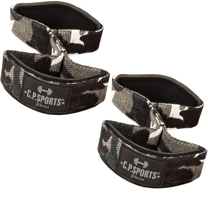 C.P. Sports Figure 8 Straps - Lifting Loops, White Camo