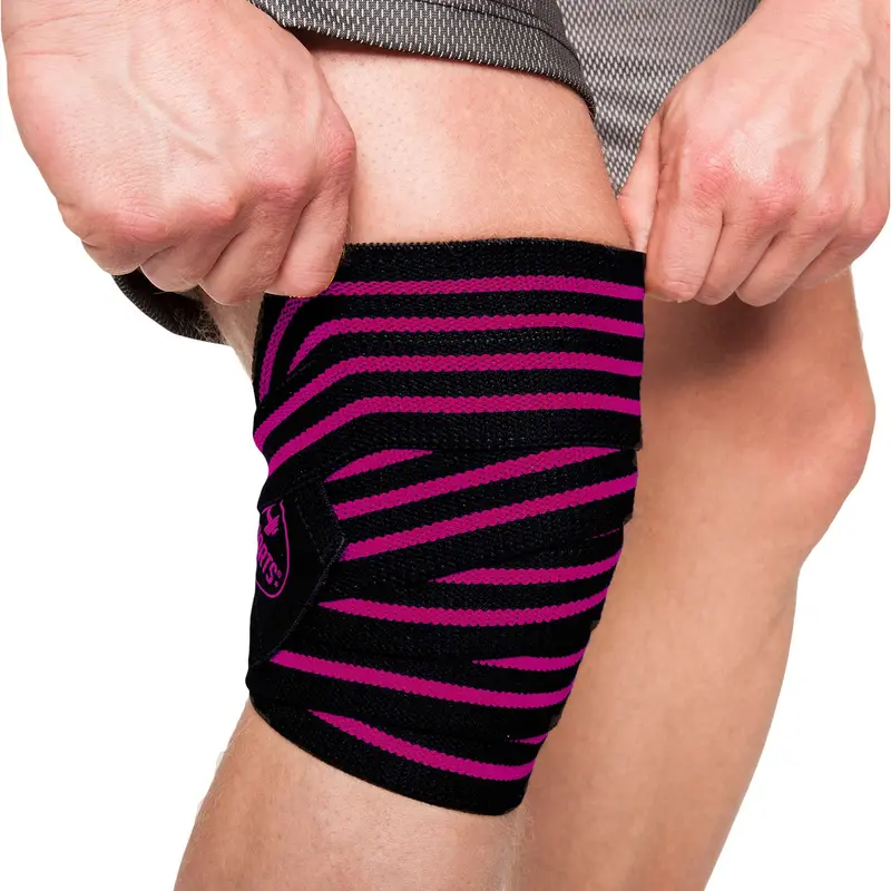 C.P. Sports Knee Wraps, Black/Pink, 2 m