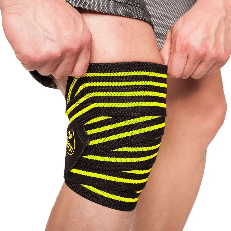 C.P. Sports Knee Wraps, Black/Yellow, 2 m