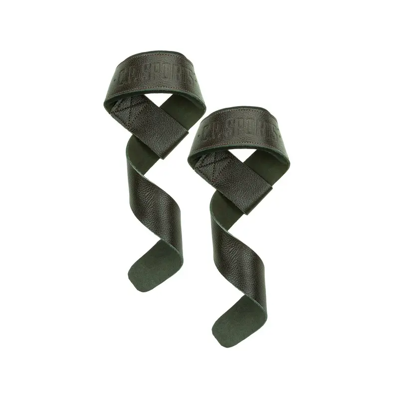 C.P. Sports Padded Leather Lifting Straps, braun