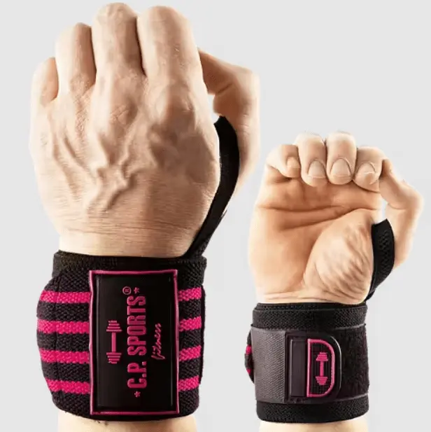 C.P. Sports Strongman Wrist Wraps 50 cm, Black/Pink