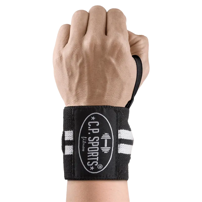 C.P. Sports Wrist Wraps 30 cm, Black/White