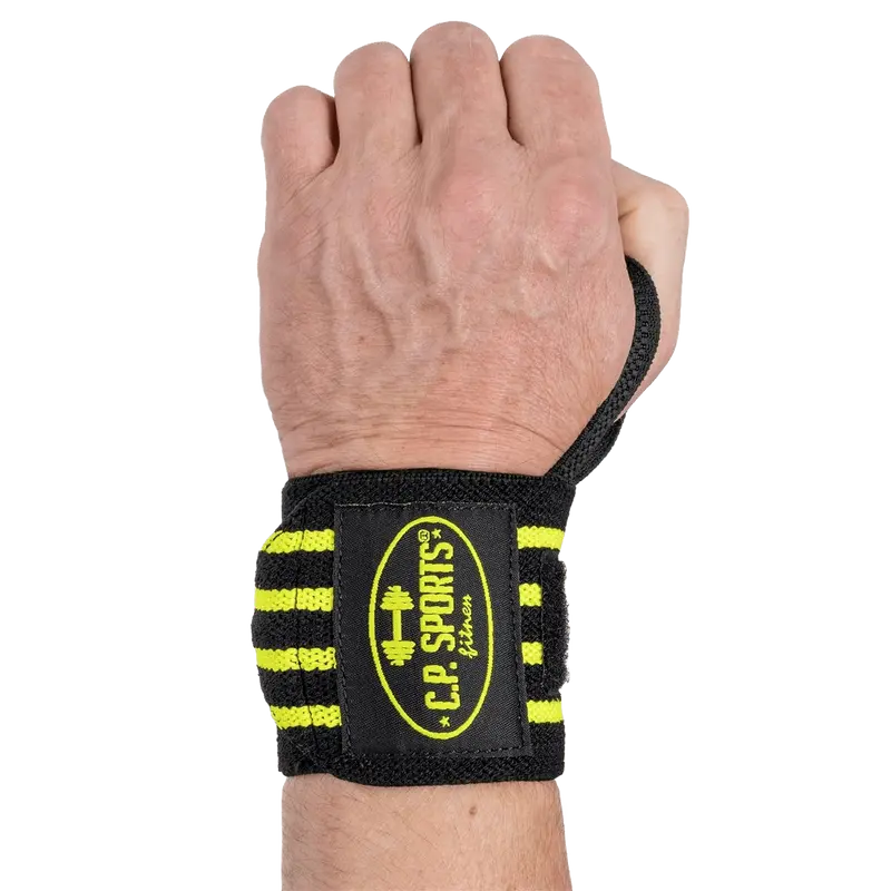 C.P. Sports Wrist Wraps 30 cm, Black/Yellow