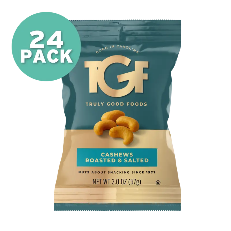 Cashews, Roasted and Salted – 24 pack, 2oz snack bags