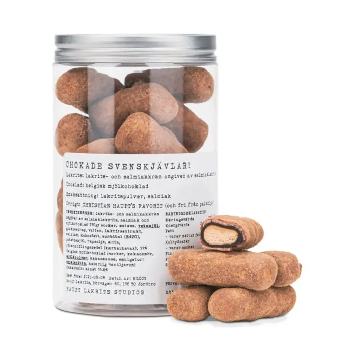 Chokade Svenskjävlar, 250G, Haupt Lakrits
