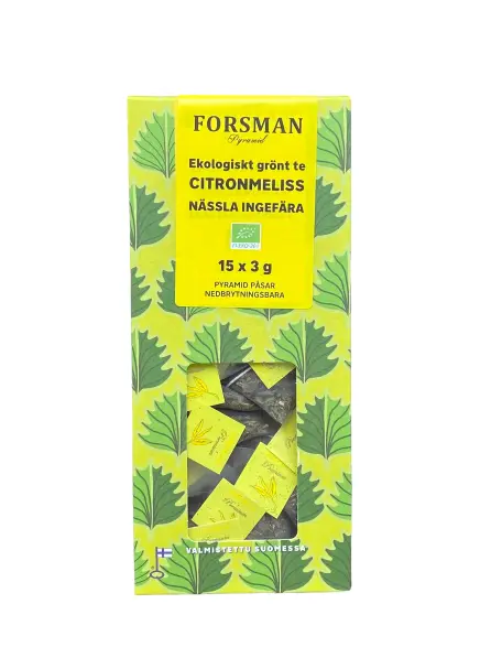 Citronmeliss, Nässla & Ingefära, Grönt te 45g, EKO