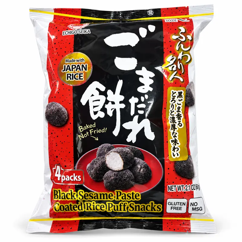 Echigo Seika Riskakor med Svart Sesampasta 60g