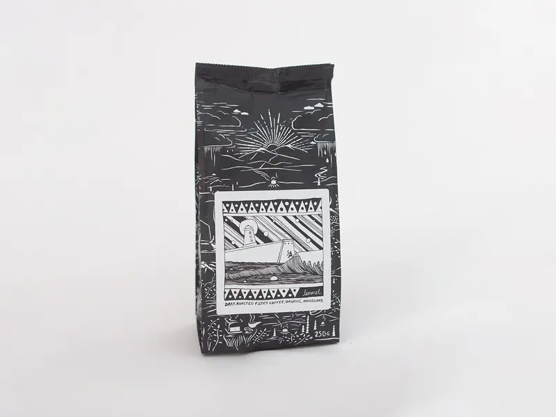 Ekologiskt mörkrostat filterkaffe 250 g