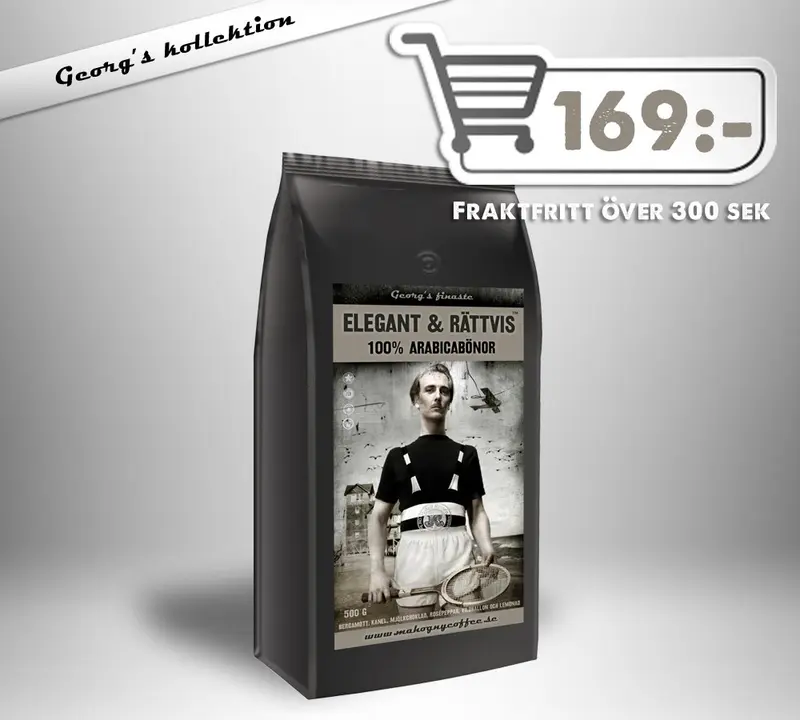 Elegant & Rättvis, 100% Arabica, hela bönor, 500g