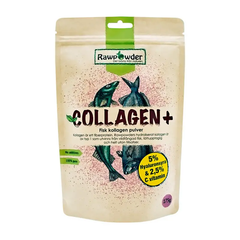 Fiskkollagenpulver & Hyaluronsyra 175g