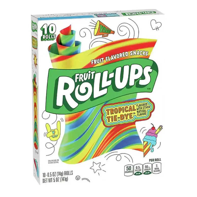 Fruit Roll-Ups Tropical Tie-Dye 10-pack 141g