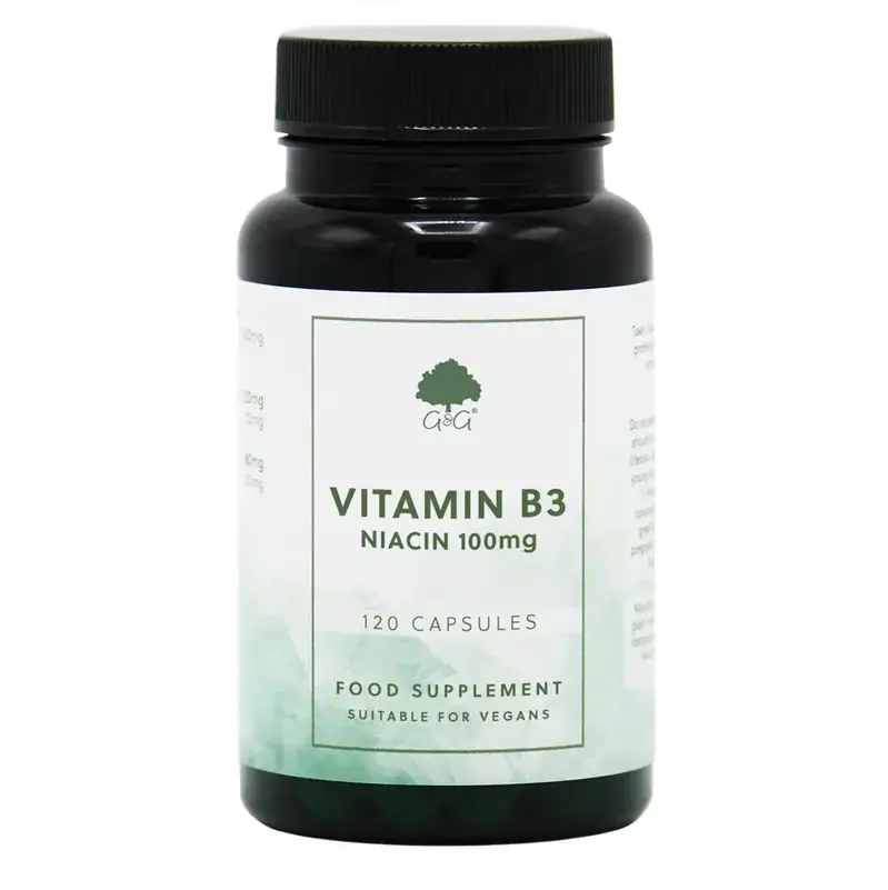 G&G Vitamin B3 Niacin 100mg 120 vegkapslar