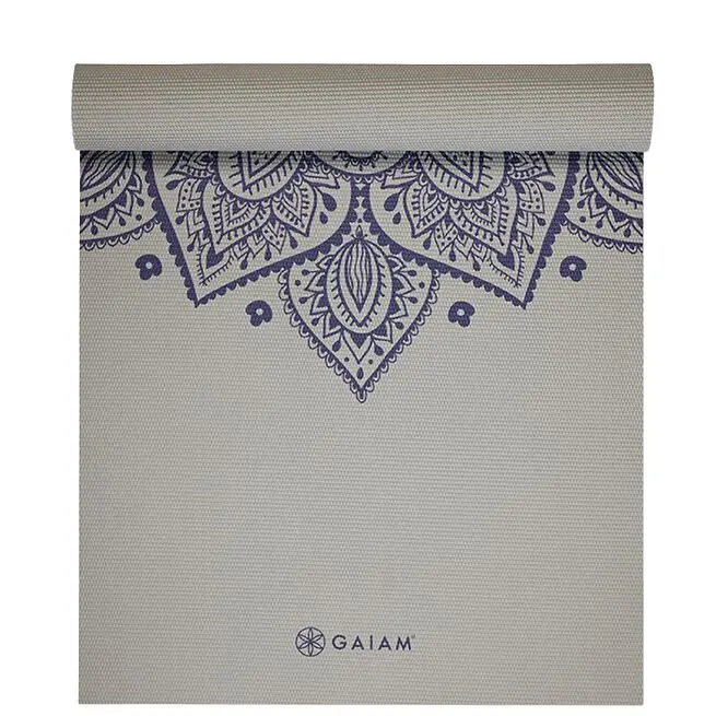 Gaiam Sustained Grey Sundial Flower Yoga Mat 5 mm