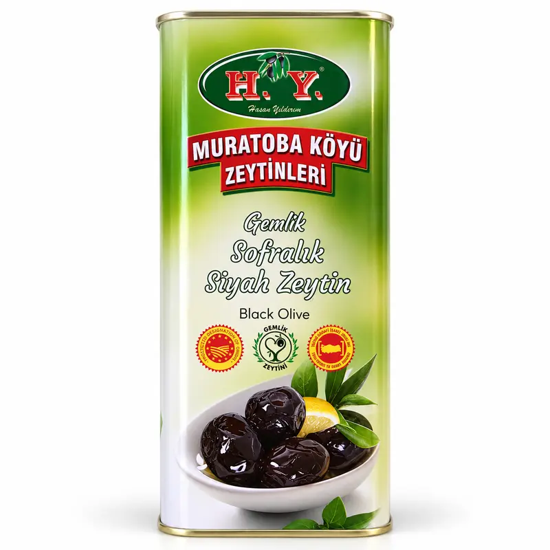 Gemlik Svarta Oliver i Plåtburk (900 g)