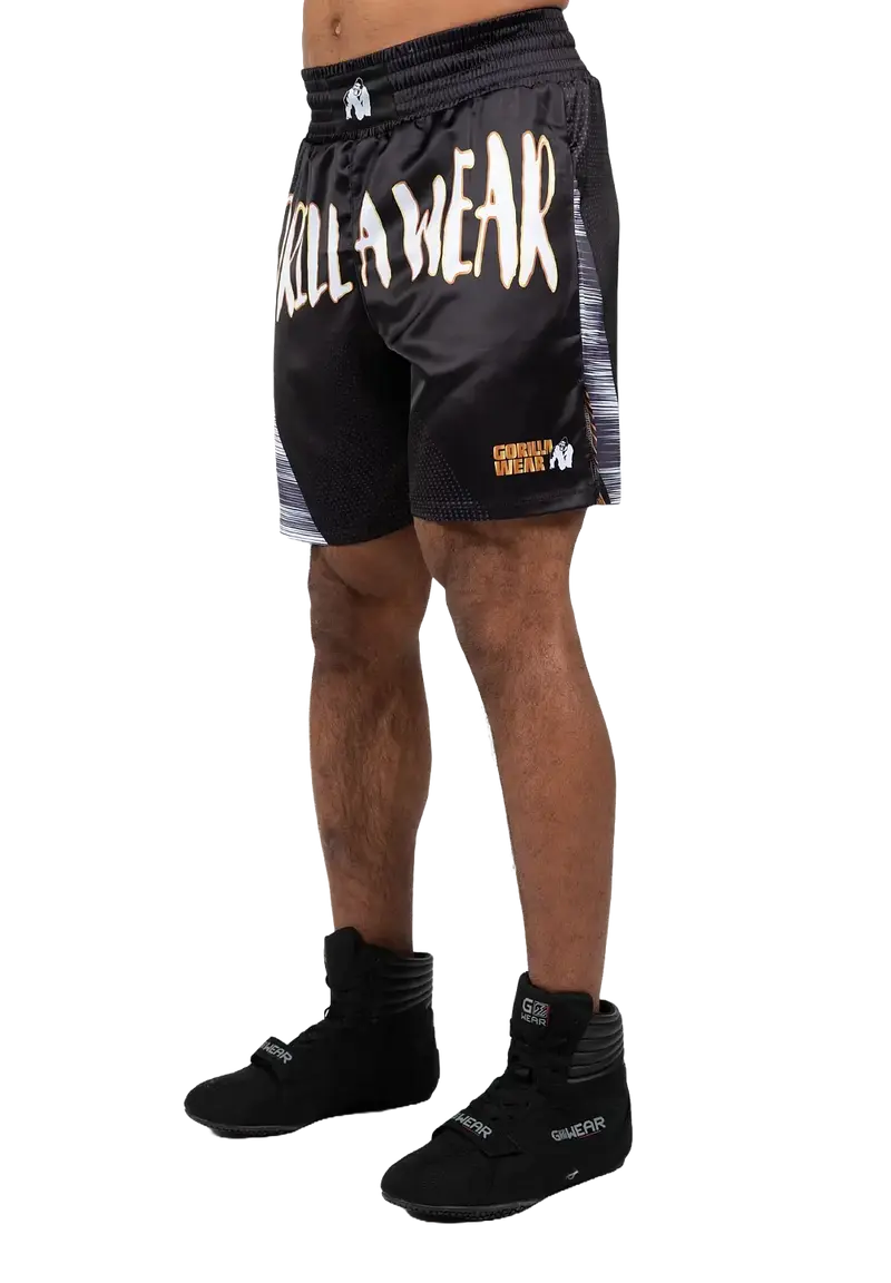 Gorilla Wear Clayton Boxing Shorts, black/gold