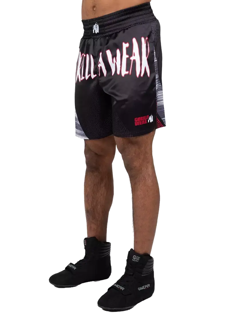 Gorilla Wear Clayton Boxing Shorts, black/red