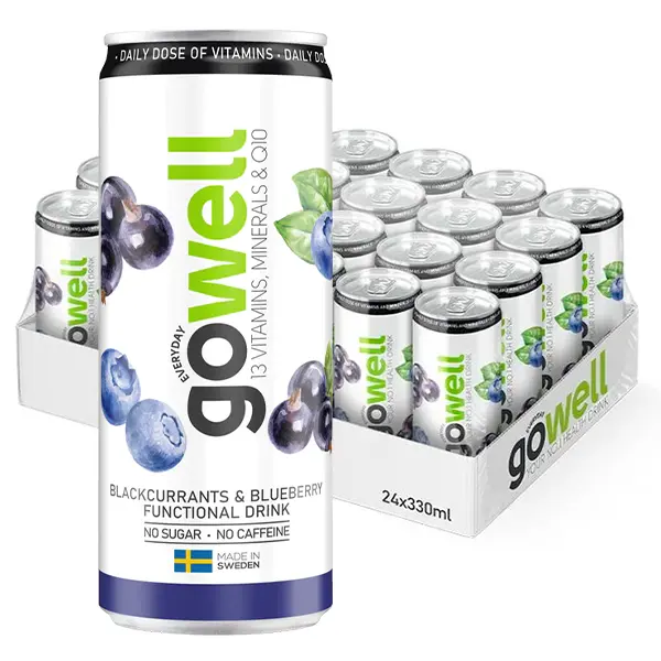 Gowell Svarta vinbär/Blåbär 33cl x 24st