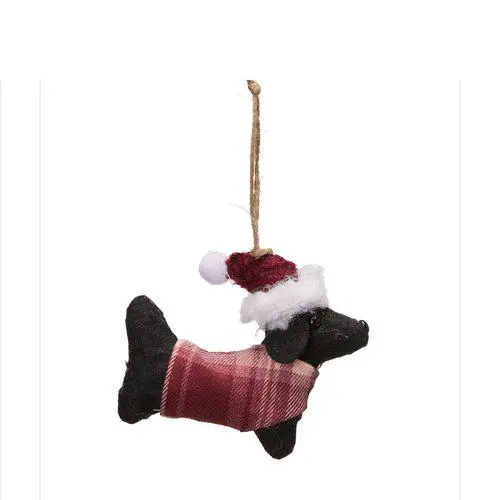 Hänge hund med rutig tröja