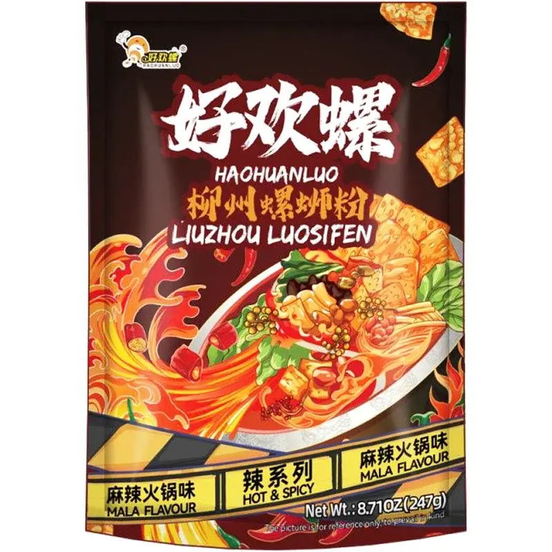 Haohuanluo Liuzhou Luosi Rice Noodles Mala Flavour 好欢螺柳州螺蛳粉麻辣火锅味 245g