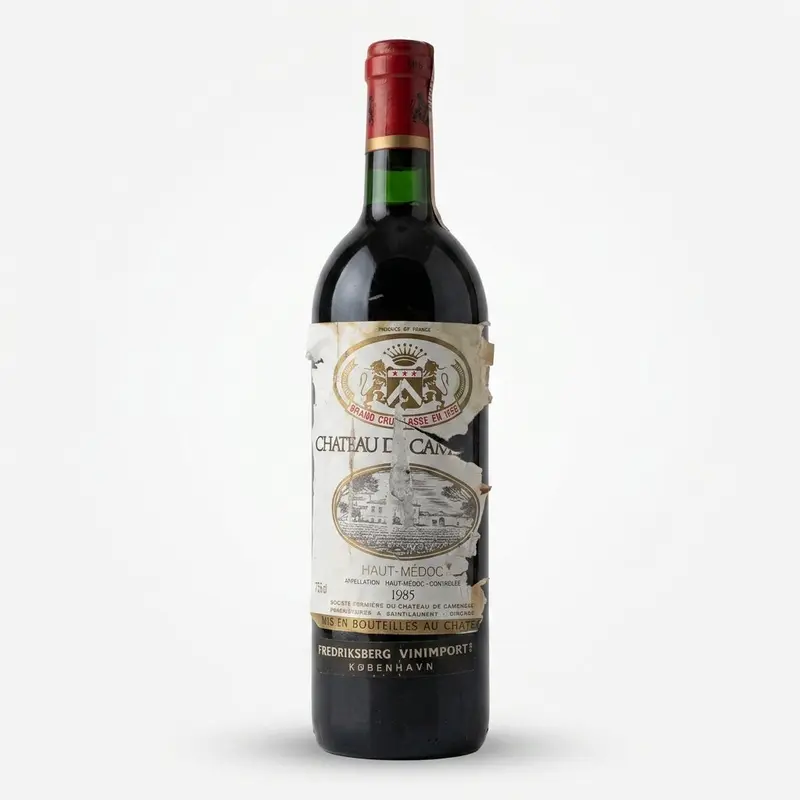 Haut Médoc Grand Cru Classé en 1855 Château de Camensac 1985 (dålig etikett)