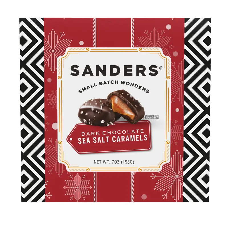 Holiday Dark Chocolate Caramels 7 oz. Gift Box