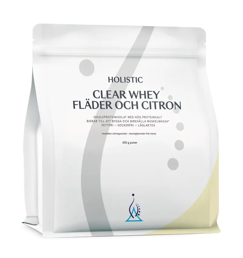 Holistic Clear Whey vassleproteinisolat Fläder och Citron, 400g