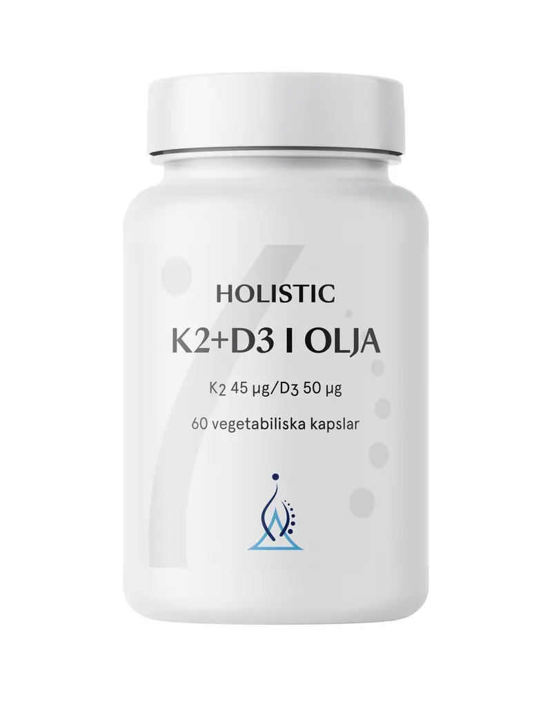Holistic K2+D3-vitamin i olja 60 kapslar