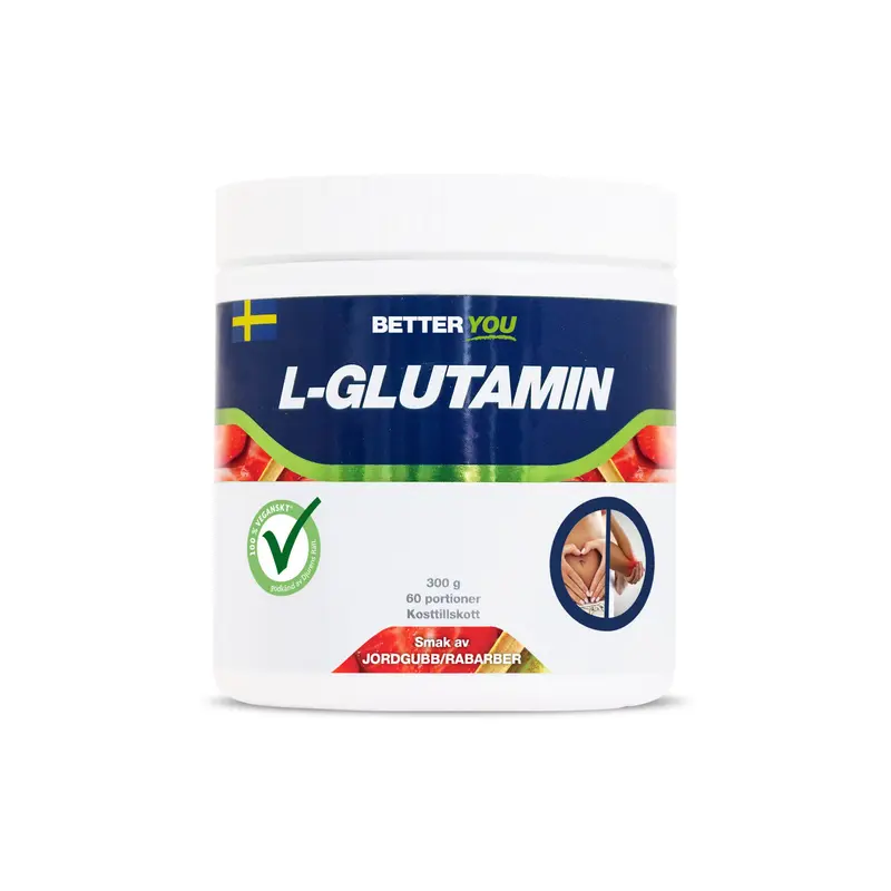 L-Glutamin Rabarber/Jordgubb 300g