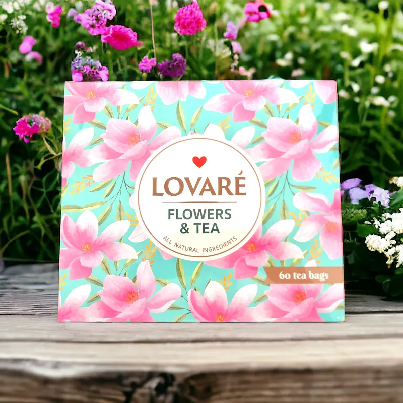 Lovaré Presentask Flowers & Tea 60st tepåsar 120g