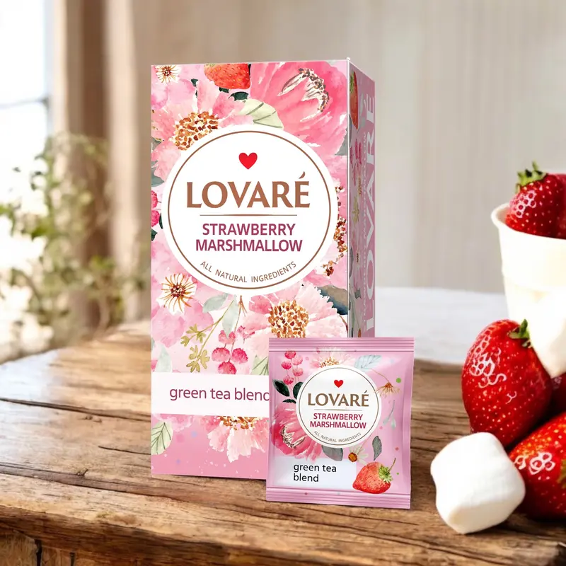 Lovaré Strawberry Marshmallow Tea 24st tepåsar 48g