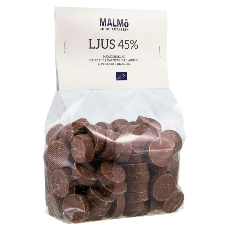 Malmö Chokladfabrik Ljus Choklad 44% EKO 1kg